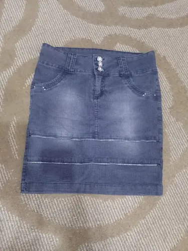 Saia Midi jeans Black - tamanho 40