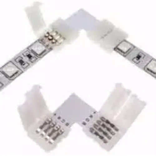 Emenda Fita Led Em L Rgb P/ Fita Led 3528 5050 10mm 4 Vias Conector    