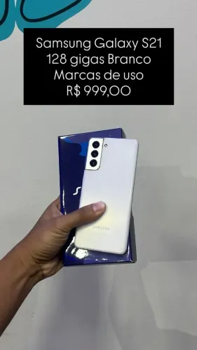 Samsung Galaxy S21 / 128GB / Branco / Marcas de uso/ Garantia / R$999,00