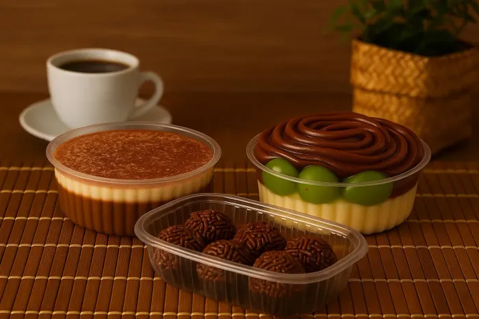 Sobremesas/Doces caseiros deliciosos (Brigadeiro/Pavês/Tortinha/Mini Donuts/ Doce de uva)