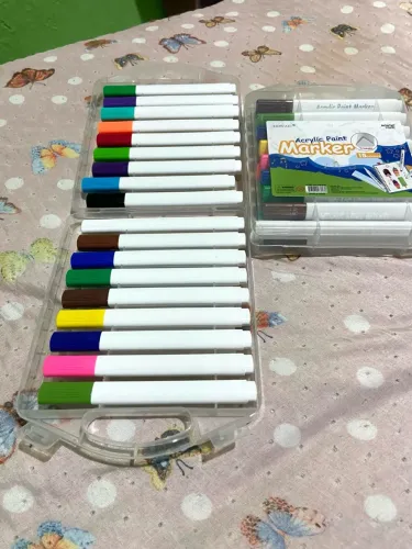 Kit 18 pincéis de tinta acrílica 