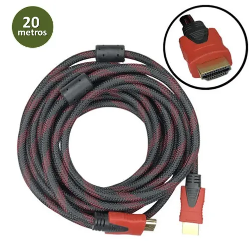 Cabo HDMI 1.4 de 20 Metros com Malha Reforçada - Knup
