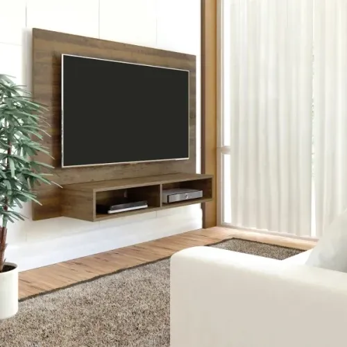 NOVO | Painel TV ate? 50" com Nicho Amadeirado 120cm - Fazemos Entrega