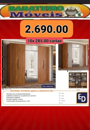 Guarda roupa casal com pes 