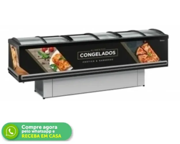  Ilha Para Congelados Vidro Curvo 2,90m Gelopar Dupla Ação 220v