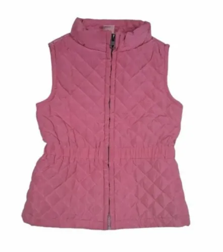 colete matelassê rosa com ziper little girls