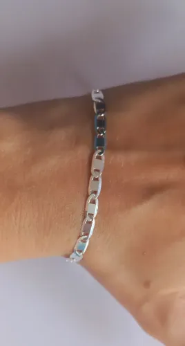 Pulseira piastrine prata 925 maciça