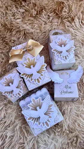 Personalizados de Luxo Batizado/Primeira Comunhão - Espírito Santo e Anjo