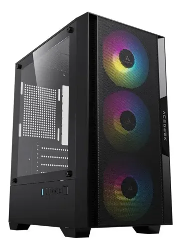 Gabinete Gamer Acegeek Stratus Mesh Rainbow Midtower Com 3 Fans