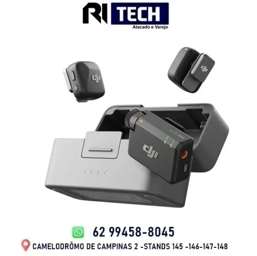 Microfone Dji Mic Mini Sem Fio 2 Pessoas Para Câmera E Smartphone (2 Tx + 1 RX)