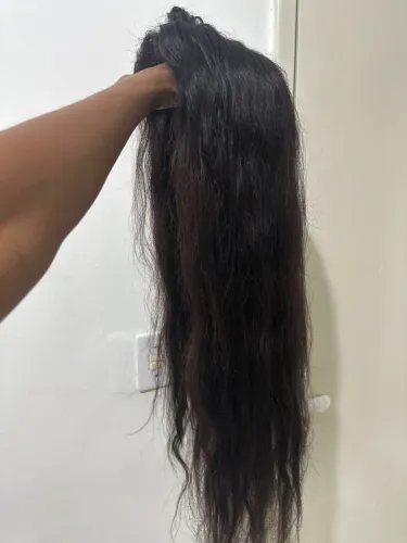 Lace front cabelo humano 75 cm lisa ondulada