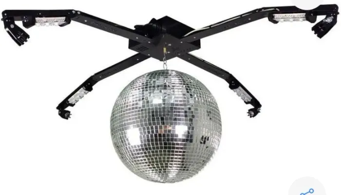 Globo de espelhos com iluminação LED para festa
