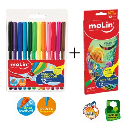 Canetinhas e Lápis de Cor - Kit desenho e pintura