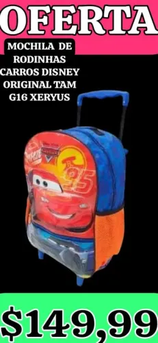 Mochila de rodinhas Carros Disney original