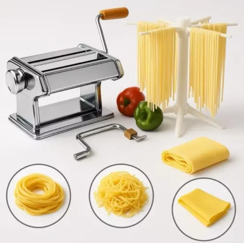 Maquina Macarrão Cilindro Aço Inox 3 em 1