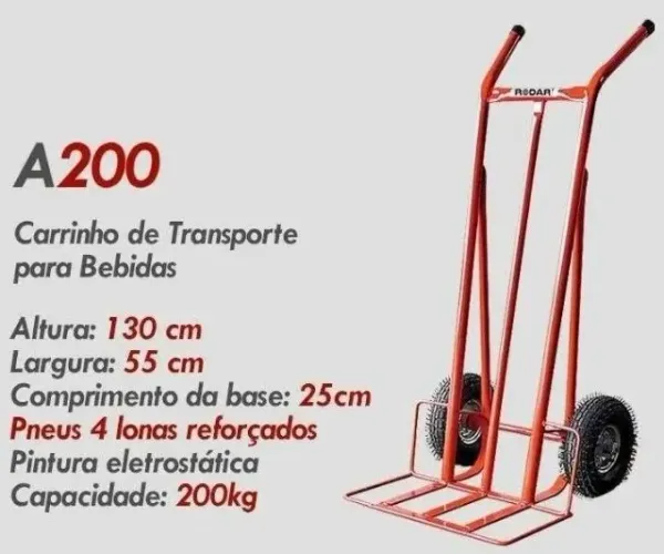 Carrinho Industrial Reforçado de Carga Para 200kg