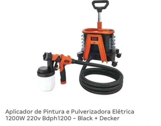 Pistola Aplicador de Pintura e Pulverizadora Elétrica 1200W 220v Bdph1200 - Black + Decker