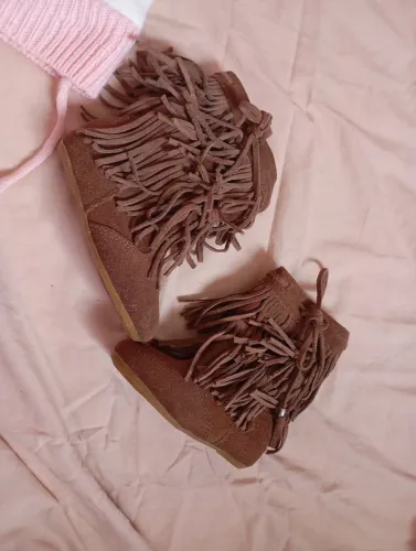 Botas de franjas marrons infantis n°23