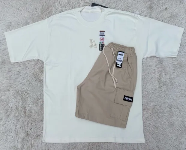 Kit Camisa Oversizer e Bermuda Cargo