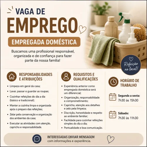 Vaga para Doméstica