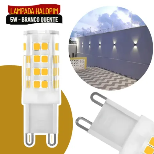 Lâmpada LED G9 5W Bivolt para Lustres Arandelas e Pendentes Econômica Branco Quente - SCS7