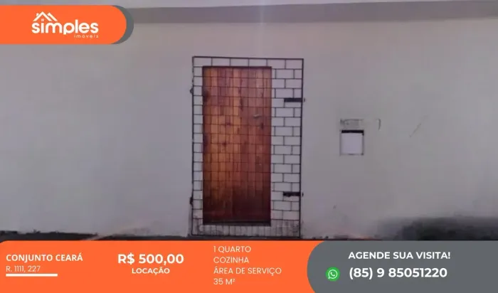 Imóvel para aluguel possui 35 metros quadrados com 1 quarto em Conjunto Ceará I - Fortalez