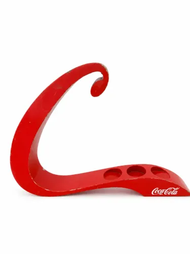 Suporte Expositor Vintage Coca-Cola para 3 Garrafas - Peça Publicitária Colecionável