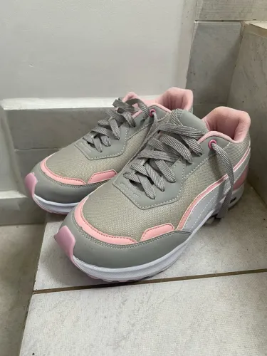Tênis Feminino Puma - Cinza com Rosa