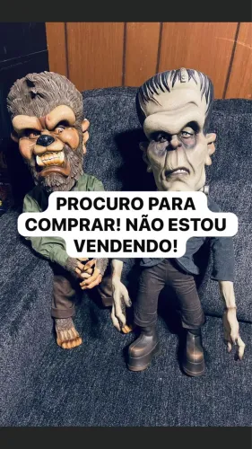 Bonecos Frankenstein E lobisomem werewolf monsters universal monstros antigos Vinil 