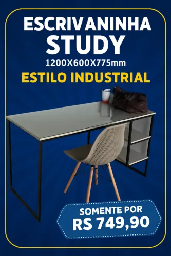 Escrivaninha Study Estilo Industrial