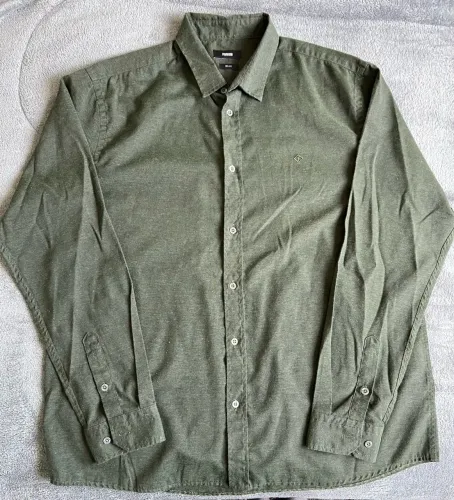 Camisa Masculina Fórum Manga Longa G Verde