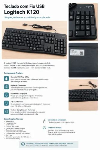 Teclado USB com fio