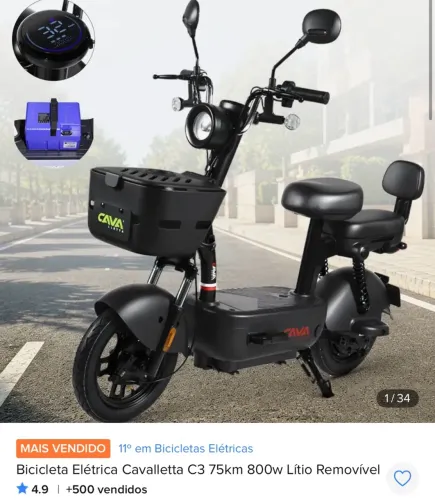 Bicicleta Elétrica Cavalleta c3