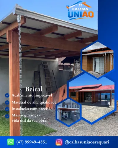 Calhas e peças em alumínio sob medida