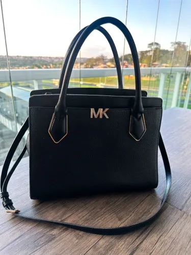 Bolsa Michael Kors Original Couro Preto Média - Excelente Estado 