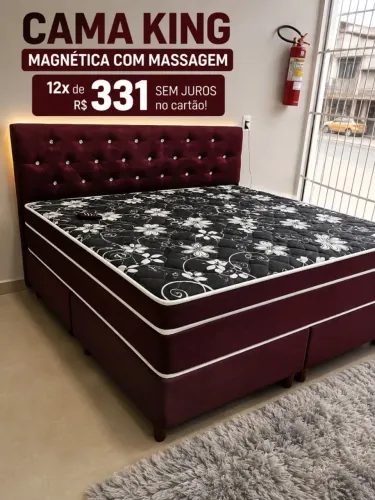 Cama king magnética com massagem