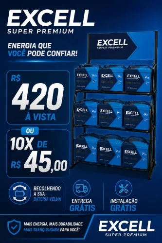 Bateria Excell 60 2 anos de garantia