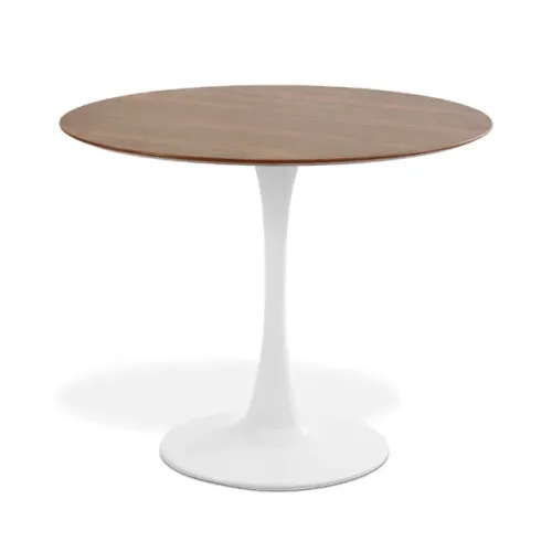 mesa saarinen tulip jantar pau ferro redonda 90cm base branca