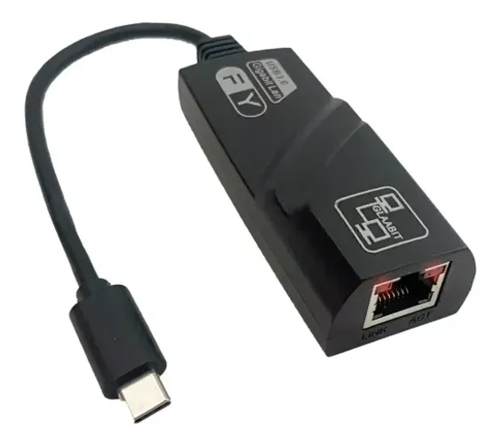 Adaptador RJ45 para Tipo C - conectar notebook com cabo de rede - entrega grátis