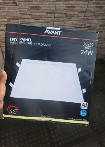 Painel LED (10 unidades )Avant Alu 24W 4000K Quadrado 30cm - Novo