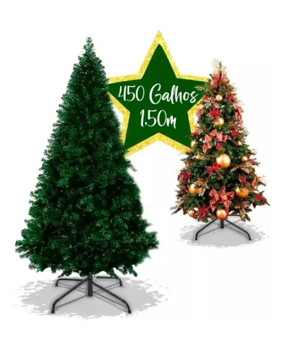 Árvore de Natal 1,50 cm 450 galhos SEM ENFEITES.