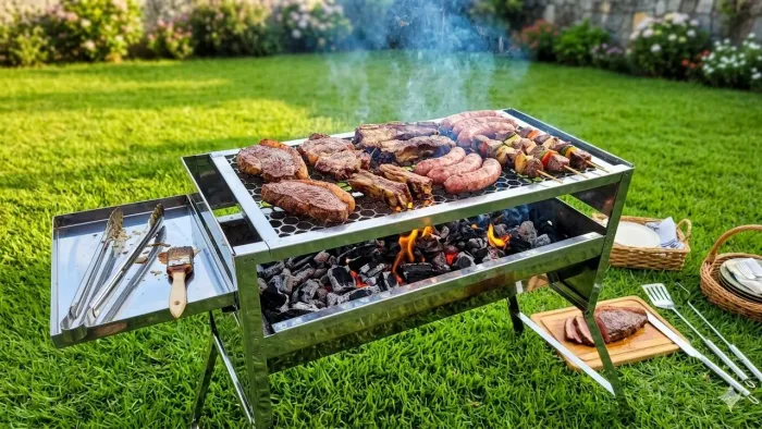 Churrasqueira De Inox Portátil Grande