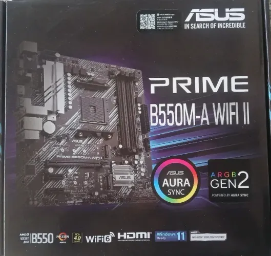 Placa Mãe Asus Prime B550M-A, Wi-Fi II, AM4, DDR4, MATX NOVA