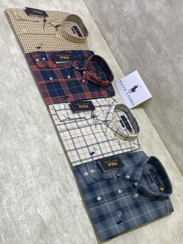 Camisa Social Ralph Lauren com Detalhes Xadrez - Mangas Longas