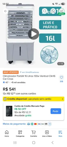 Umidificador e climatizador de ar