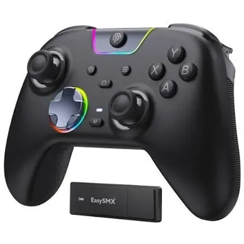 Controle Manete Gamer EasySMX X05 Pro Preto Sem Fio Hall Effect Bluetooth Pc Vídeo game
