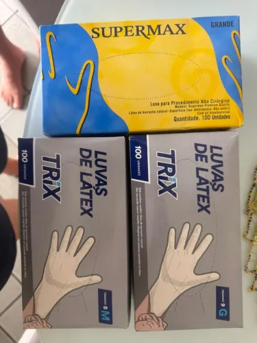 Luvas de Látex Descartáveis - Caixa com 100 Unidades - Tamanhos M e G