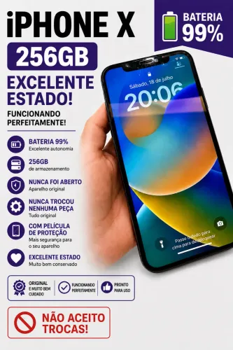 iPhone X 256GB | Bateria 99% | Original | Impecável