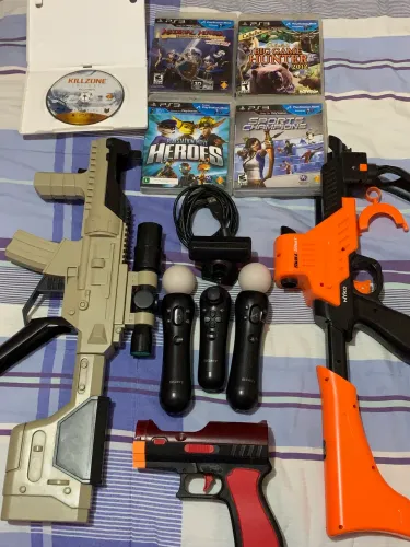 kit move ps3, armas e jogos para move 