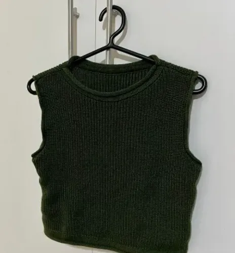 colete de tricô - verde musgo